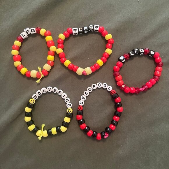 Deadpool and Wolverine Friendship Bracelets Lot of 5 - Picture 1 of 2